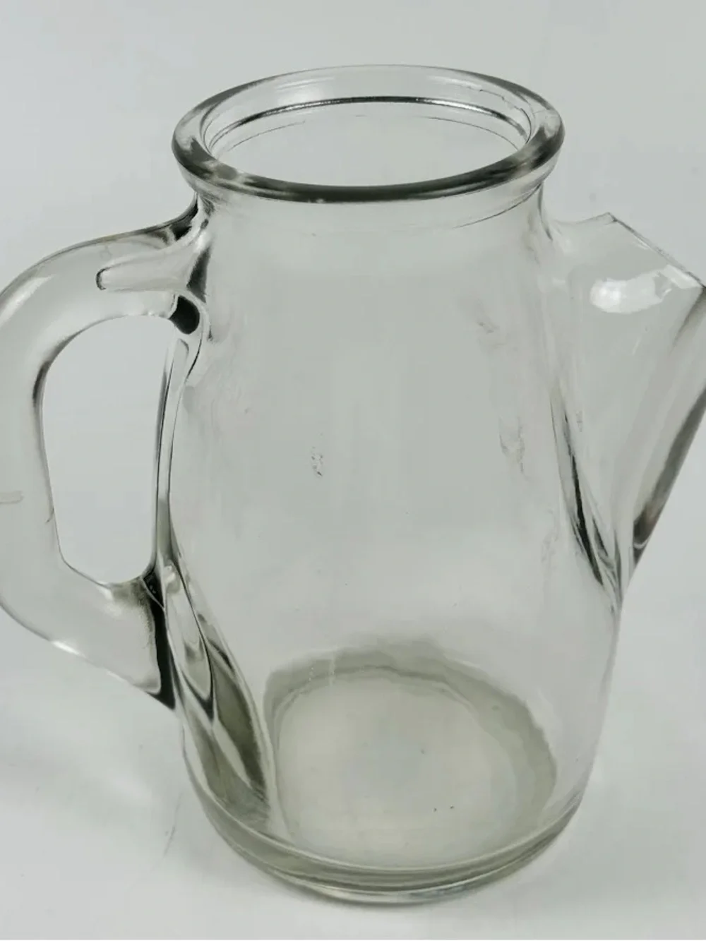 Vintage Clear Glass Snub Nose Pitcher